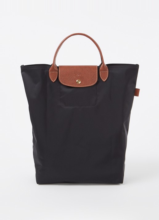 Longchamp Le Pliage Original handtas M met leren details - voorkant zwart
