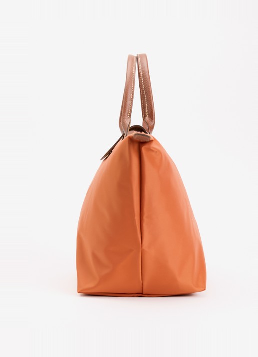 Longchamp Le Pliage Original handtas M met leren details - detail 2 oranjebruin