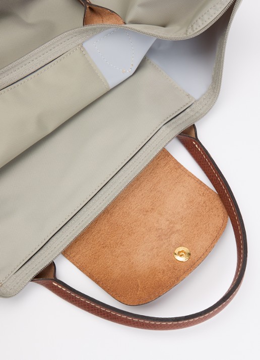 Longchamp Le Pliage Original handtas M met leren details - detail 4 donkergrijs