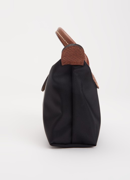Longchamp Le Pliage Original handtas met leren details - detail 2 zwart