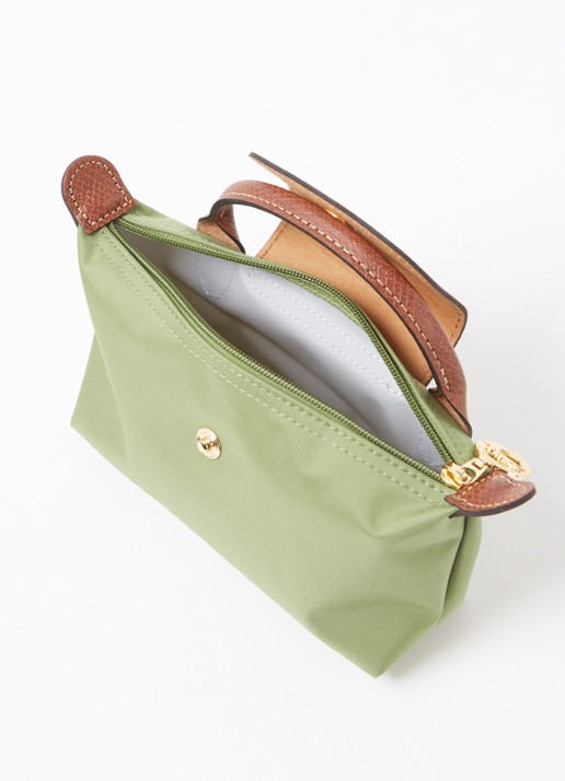 Longchamp Le Pliage Original handtas met leren details - detail 4 groen