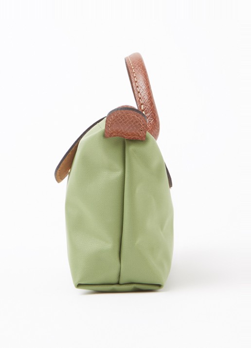 Longchamp Le Pliage Original handtas met leren details - detail 5 groen