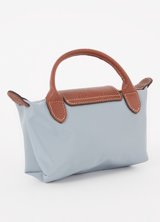 Longchamp Le Pliage Original handtas met leren details - achterkant grijsmele