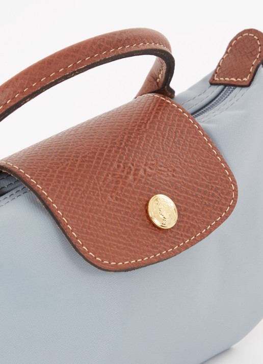 Longchamp Le Pliage Original handtas met leren details - detail 4 grijsmele