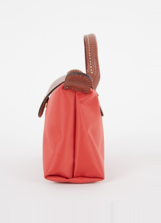 Longchamp Le Pliage Original handtas met leren details - detail 5 oranjerood