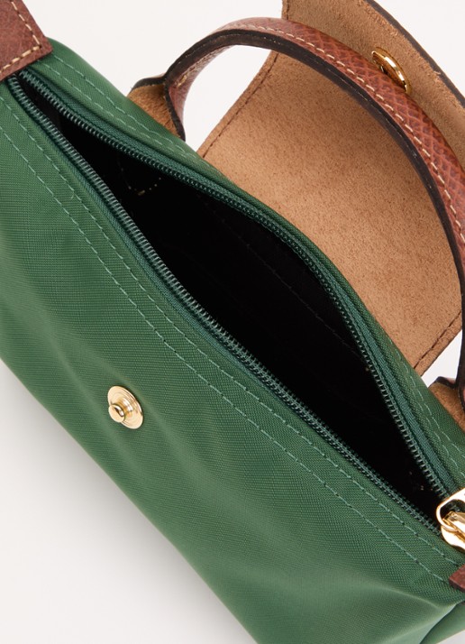 Longchamp Le Pliage Original handtas met leren details - detail 4 donkergroen