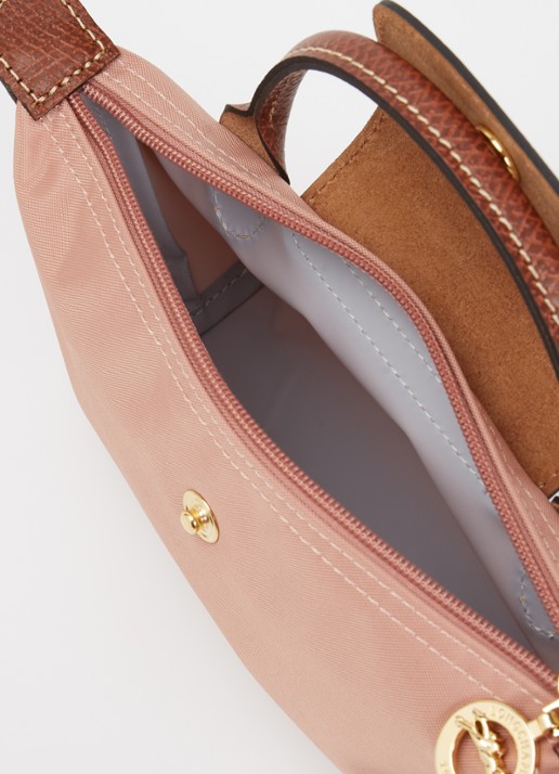 Longchamp Le Pliage Original handtas met leren details - detail 4 oudroze