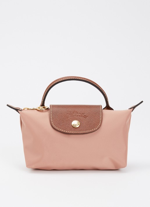 Longchamp Le Pliage Original handtas met leren details - voorkant oudroze