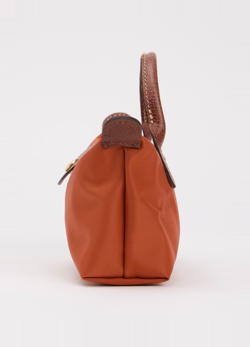 Longchamp Le Pliage Original handtas met leren details - detail 5 oranjebruin
