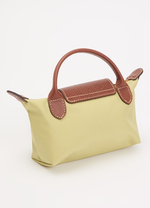 Longchamp Le Pliage Original handtas met leren details - achterkant 3 mosgroen