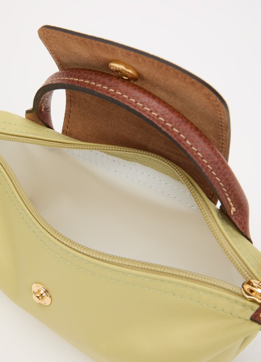 Longchamp Le Pliage Original handtas met leren details - detail 4 mosgroen