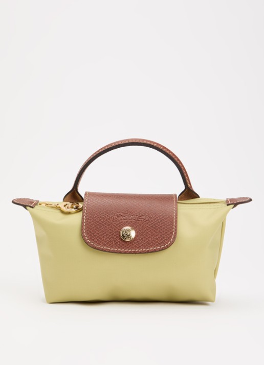 Longchamp Le Pliage Original handtas met leren details - voorkant mosgroen