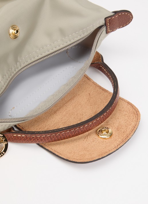 Longchamp Le Pliage Original handtas met leren details - detail 4 grijs
