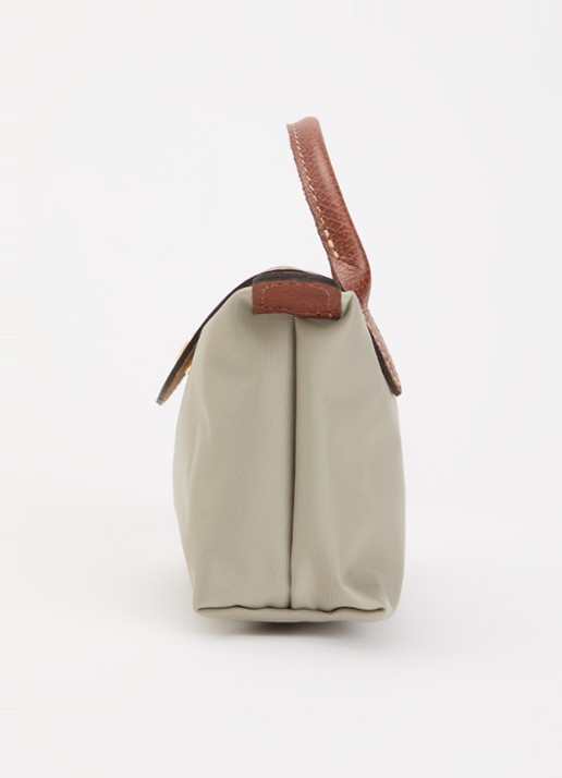 Longchamp Le Pliage Original handtas met leren details - detail 5 grijs