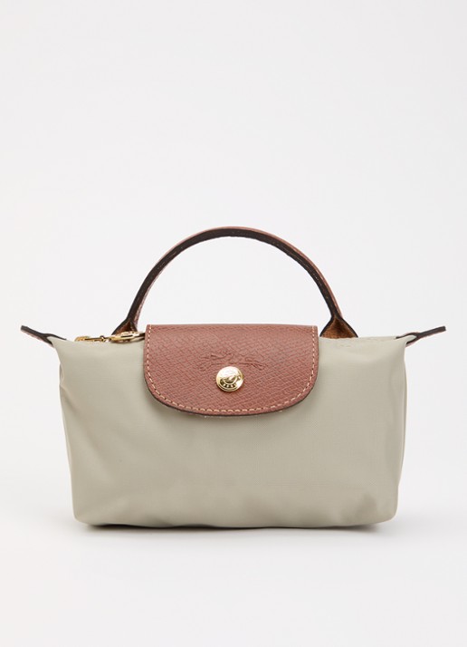 Longchamp Le Pliage Original handtas met leren details - voorkant grijs