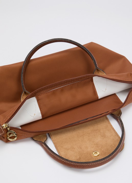 Longchamp Le Pliage Original handtas S met leren details - detail 2 cognac
