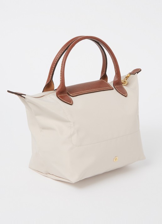 Longchamp Le Pliage Original handtas S met leren details - achterkant 6 creme