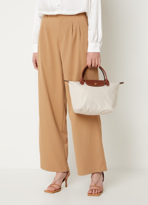 Longchamp Le Pliage Original handtas S met leren details - voorkant 5 creme
