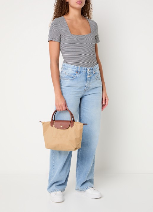Longchamp Le Pliage Original handtas S met leren details - voorkant 3 camel