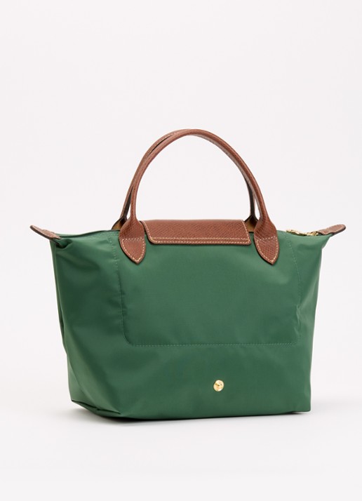 Longchamp Le Pliage Original handtas S met leren details - achterkant donkergroen