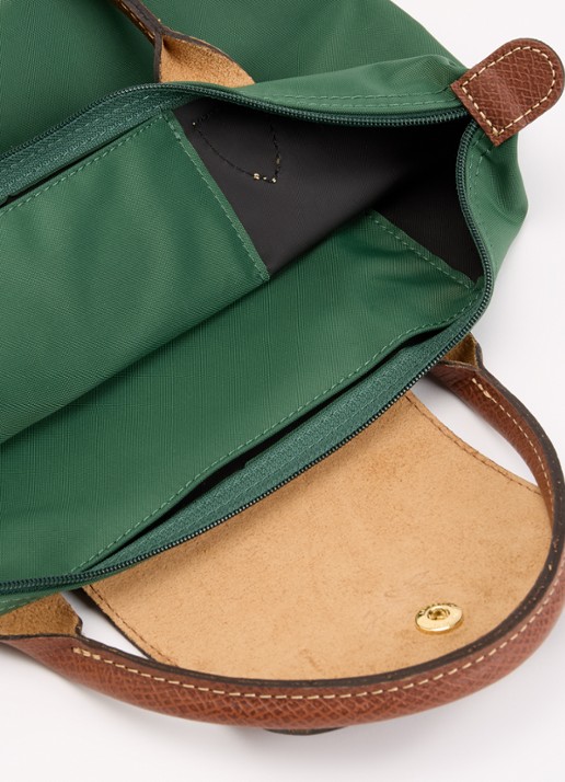 Longchamp Le Pliage Original handtas S met leren details - detail 4 donkergroen