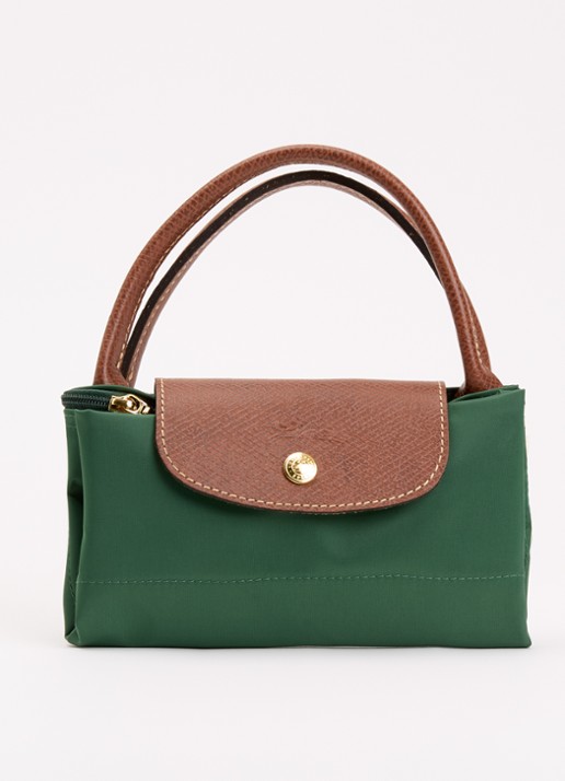 Longchamp Le Pliage Original handtas S met leren details - detail 6 donkergroen