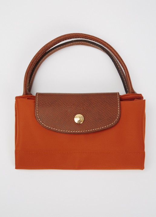 Longchamp Le Pliage Original handtas S met leren details - detail 6 antraciet