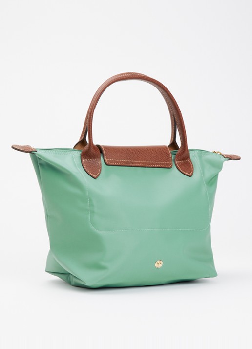 Longchamp Le Pliage Original handtas S met leren details - achterkant 7 zeegroen
