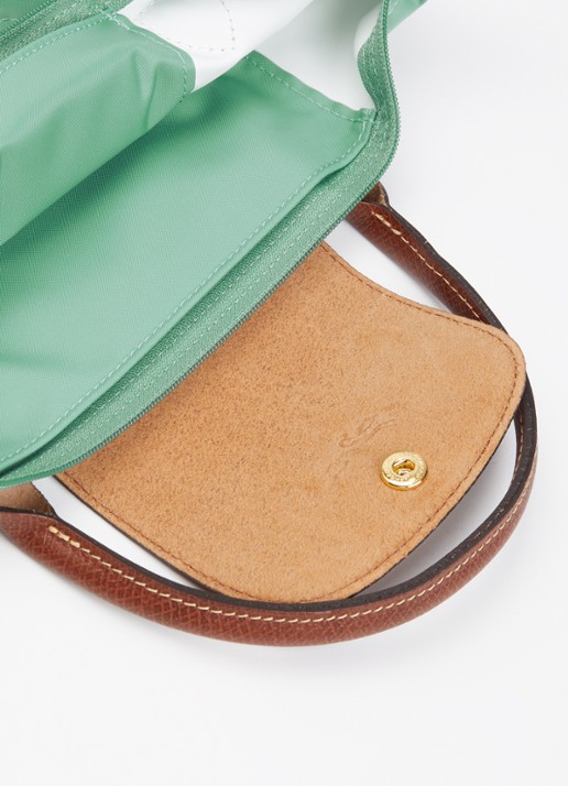 Longchamp Le Pliage Original handtas S met leren details - detail 3 zeegroen