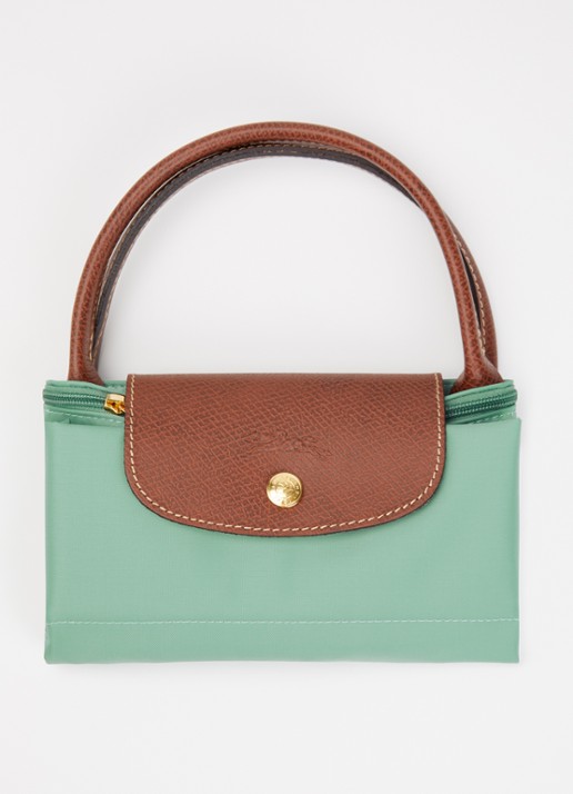 Longchamp Le Pliage Original handtas S met leren details - detail 5 zeegroen