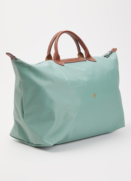 Longchamp Le Pliage Original reistas L met leren details - achterkant 7 mint