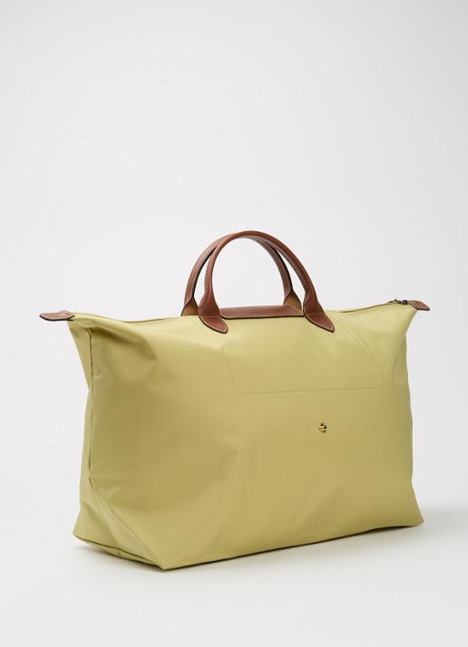 Longchamp Le Pliage Original reistas L met leren details - achterkant lime