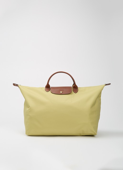 Longchamp Le Pliage Original reistas L met leren details - voorkant 6 lime