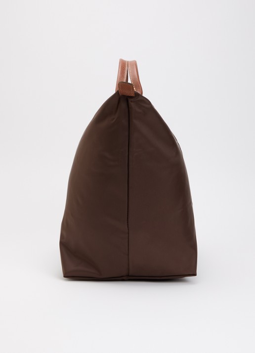 Longchamp Le Pliage Original reistas L met leren details - detail 3 chocoladebruin
