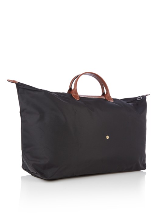 Longchamp Le Pliage Original reistas XL met leren details - detail zwart