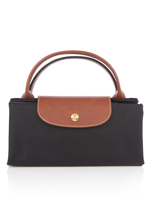 Longchamp Le Pliage Original reistas XL met leren details - detail 3 zwart