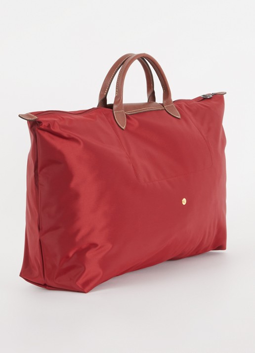Longchamp Le Pliage Original reistas XL met leren details - achterkant 4 bordeauxrood