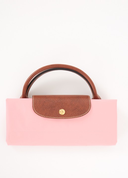 Longchamp Le Pliage Original reistas XL met leren details - detail 3 roze