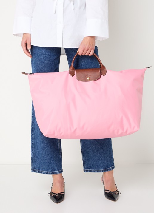 Longchamp Le Pliage Original reistas XL met leren details - voorkant 5 roze