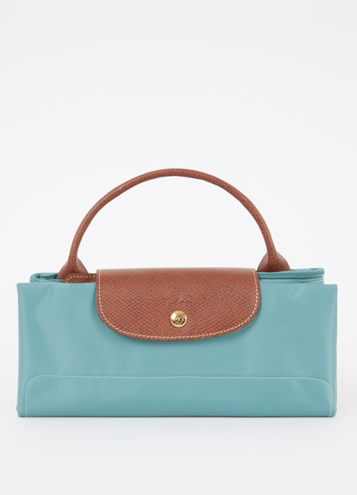 Longchamp Le Pliage Original reistas XL met leren details - detail 6 mint