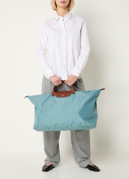 Longchamp Le Pliage Original reistas XL met leren details - voorkant 2 mint