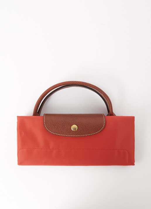 Longchamp Le Pliage Original reistas XL met leren details - detail 3 oranjerood