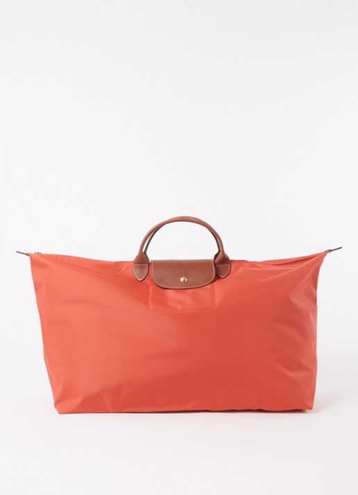 Longchamp Le Pliage Original reistas XL met leren details - voorkant 4 oranjerood
