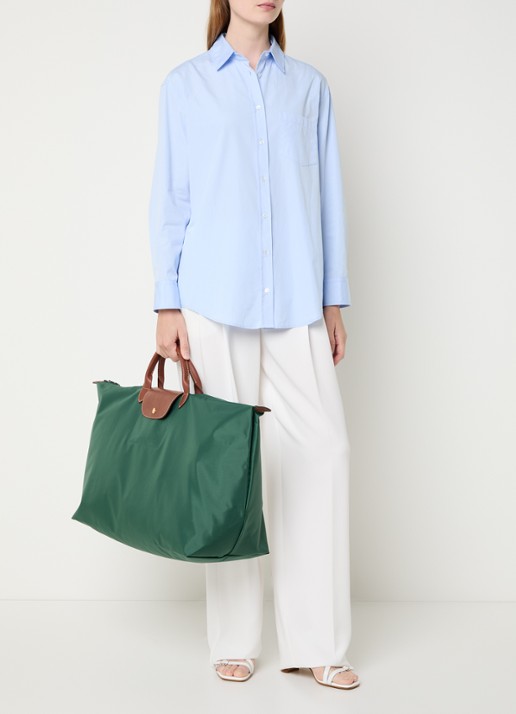 Longchamp Le Pliage Original reistas XL met leren details - voorkant donkergroen