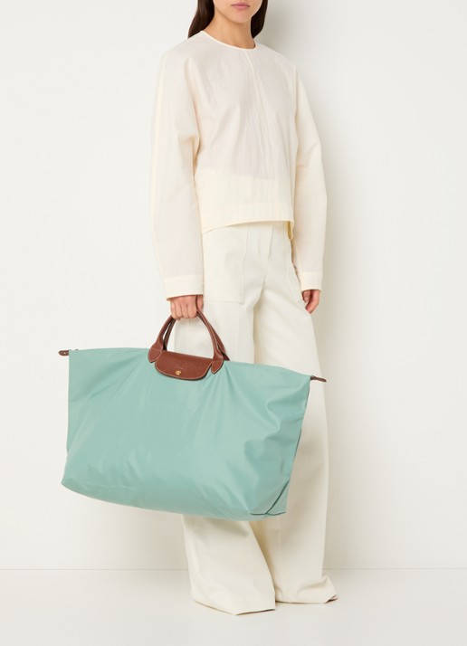 Longchamp Le Pliage Original reistas XL met leren details - voorkant 2 mint