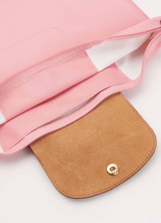 Longchamp Le Pliage Original rugzak M met leren details - detail 3 roze