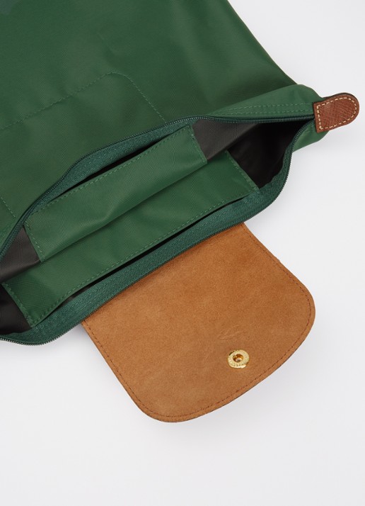 Longchamp Le Pliage Original rugzak M met leren details - detail 4 groen