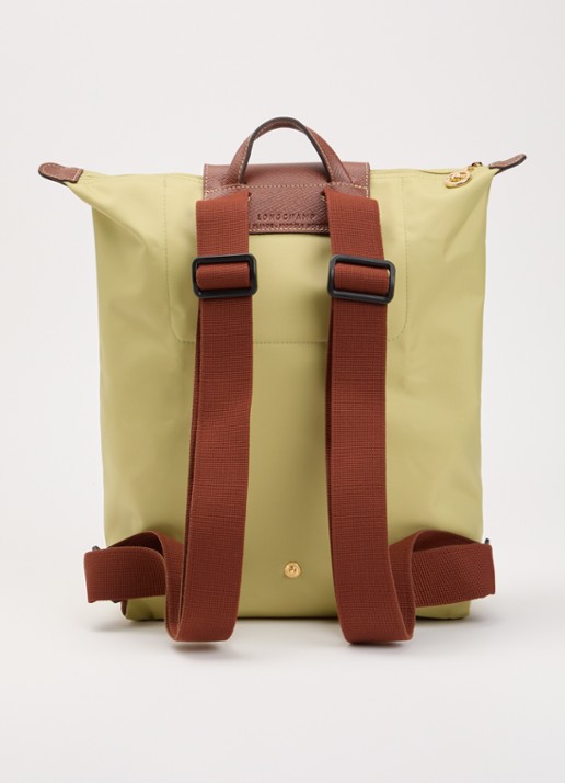 Longchamp Le Pliage Original rugzak M met leren details - achterkant 3 pistachio