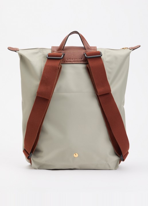 Longchamp Le Pliage Original rugzak M met leren details - achterkant 5 grijs