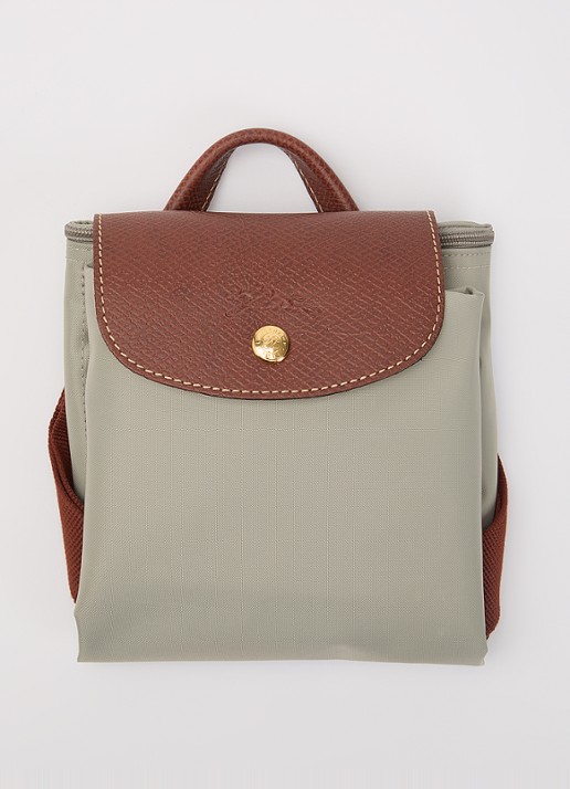 Longchamp Le Pliage Original rugzak M met leren details - detail 2 grijs